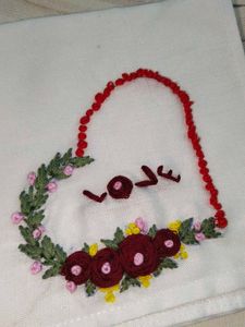 Hand Embroidered Love Handkerchief