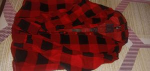 red checks shirt
