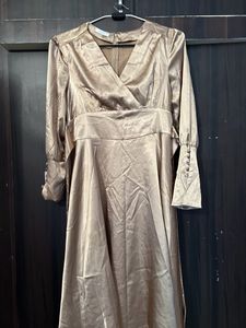 Champagne Colour Cocktail Night Gown Branded