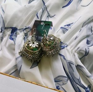 Oxidised Silver Plated Jhumka