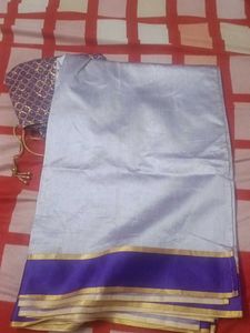 Elegant Purple &amp; Gold Saree