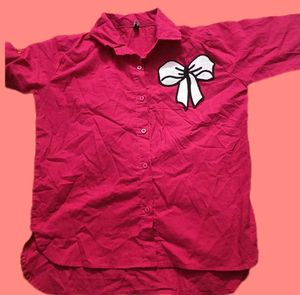 Pink Bow Accent Shirt