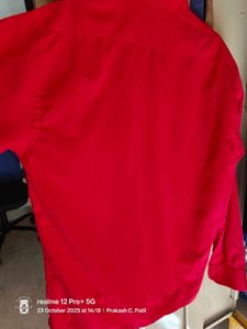 42-44&#34; Red Velvet Casual Shirt ( Twice Used)