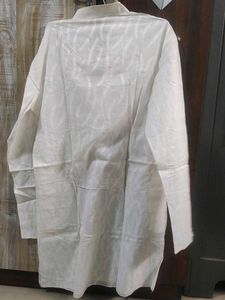 White Cotton Full Sleeves Kurta