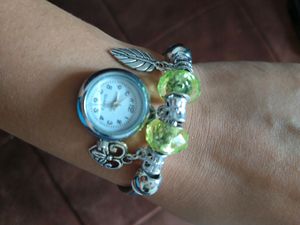 Green Crystal Watch Bracelet