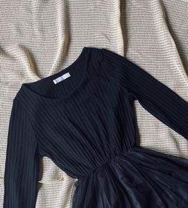 Korean Black Tulle Dress