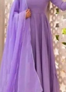 Elegant Purple Anarkali Suit coll me free delivery