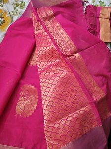 Pink Saree with Blouse