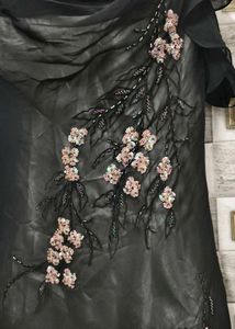 vintage Elegant Black Floral Slip Dress