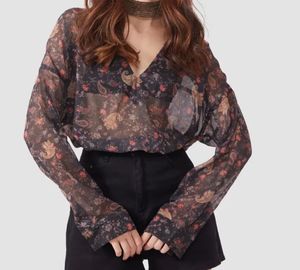 Floral Print Sheer Top