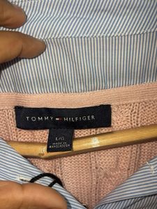 Tommy Pink Cable Knit Sweater