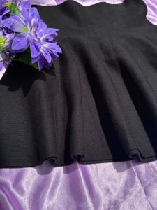 Black Flare Mini Skirt