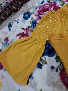 Women Mustard Off Shoulder Top