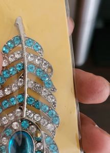 Oh My God Krishna Mor Pankh Metal Keychain Blue Colour