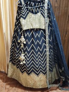 Elegant Black & Gold Lehenga