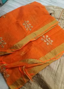 Pakistani Type Golden And Order Suit