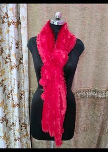 Red Faux Fur Scarf