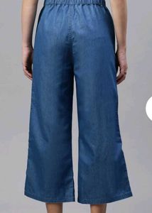 Women Culottes Mid Blue