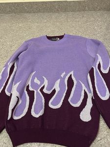 Flame Pattern Knit Sweater