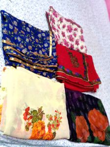 Assorted Indian Print Fabrics Saree