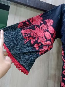 Elegant Black And Red 🔴kurti Duppata