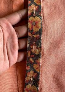 Orange KURTA WITH CONTRAST COLLAR