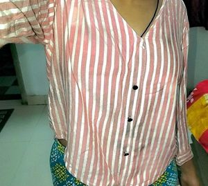 Striped Back Detail Blouse