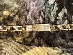Golden Plated With Diamond Work Allah Name Braclet