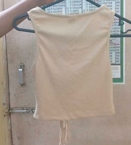 Tan Ruched Sleeveless Top