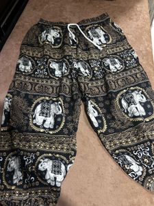Elephant Print Short Harem Pants