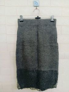 Gray Knit Skirt