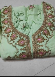 Mint Green Embroidered Pakistani Suit