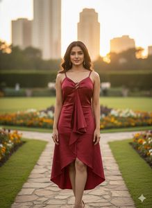 Pintrest Silk Red Party Dress