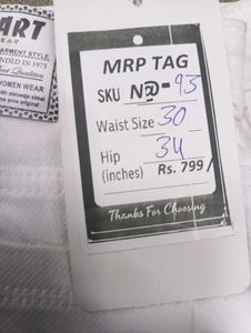 N@93 Size-30 White Flare Leg Jeans