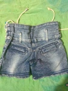 Denim Lace-Up Shorts