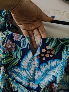 Tropical Print Boaning Corset Top