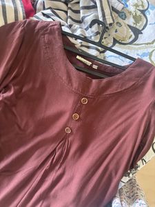 Brown 3/4th Sleeve Tunic Top