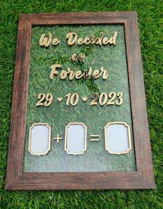 Wooden Couple Thumb Gift | 35x24 CM |Finger Print