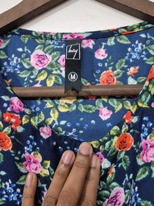 Floral Multicolor Cold Shoulder Top