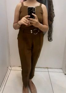 Step Sleeve Jumpsuit With Crochet Jacket.