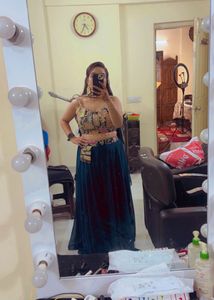 Party Wear Dress Crop Top With Dupatta And Sharara