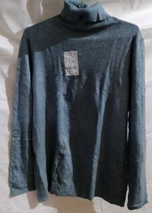 Blue Turtleneck Sweater