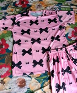 Pink Bow Pajama Set