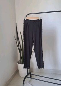 ZARA Black Lace Trim Pants