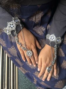 Oxidised adjustable Belt and Haathphool