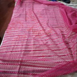 Pink Net Duppatta