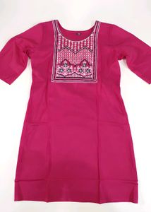 Pink Embroidered Kurti