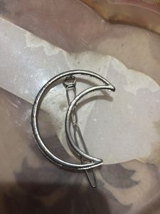 Silver Moon Hair Clip
