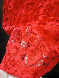 Red Lace Sleeveless Dress