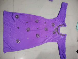 Purple Kurta Set With Duppatta